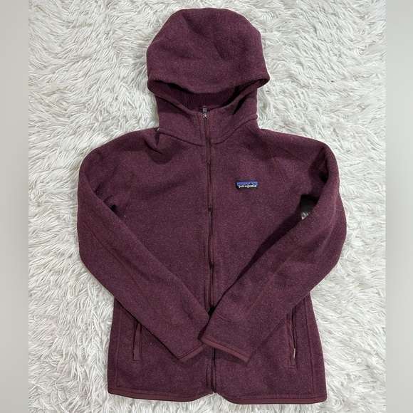 PATAGONIA Women's Better Sweater Full-Zip Hoody Jacket Dark Currant Red - Small - Picture 2 of 9